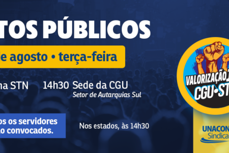 Unacon Sindical convoca servidores para atos públicos nesta terça, dia 6